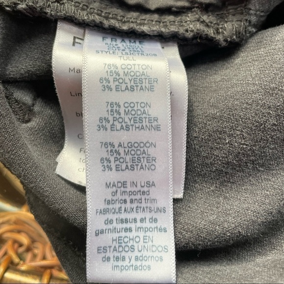 Frame Le‎ Skinny De Jeanne Triangle Hem Crop Skinny Jeans In Black Tull Size 28 - Picture 9 of 10